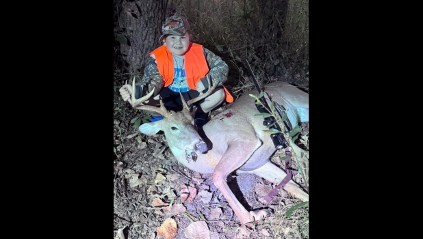 SONNY KLUMPP, age 7, of Linwood, bagged an 8 point buck in Arenac County. Sonny is the son of Naomi Klumpp and the late Zachary Klumpp.