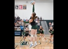 ADRIENNE RAU (#12) led the Varsity Team with 19 kills, 21 digs, and 4 aces on Saturday at the SSC Tournament.