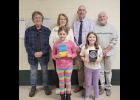 Rotarians at Central El -- Students (front l-r) Karla Preston and Avery Niedzwiecki; Rotarians (back l-r) Bob Charlebois, Ellen Charlebois, Andy Kowalczyk, Mike Stoner. --Courtesy Photo