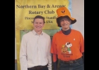 Brent Gettel (left) with Rotarian and honorary Mad Hatter, Marty Schultz. --Courtesy Photo