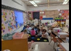 Central Elementary Students, gather for reading time on their First Day of School.             