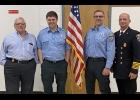 GRADUATES FROM PINCONNING/Fraser FIRE DEPARTMENT (l-r) Dave Ramsey (Chief), Derek Bauer, Mike Bauer, and Don Jeske (Captain). 	       					                    --Courtesy Photo