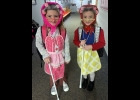 Aubrey and Brielle Powers, 2nd graders, dress up as 100 year old ladies. --Courtesy Photo