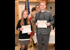 PINCONNING HIGH SCHOOL VOICE OF DEMOCRACY WINNERS, (l-r) Olivia O’Laughlin, 2nd, Cadon Wiesman, 1st. Jordyn Kowalczyk, 3rd is not pictured. --Journal Photo