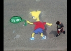 JOEY PETERS (left), took First Prize in the Pinconning Chalk Walk Art Festival in the Youth category. Peters is a Pinconning 6th Grader. See more pics of the Chalk Walk, Presented by Town & Country Supermarket on Page 8. --Journal Photo